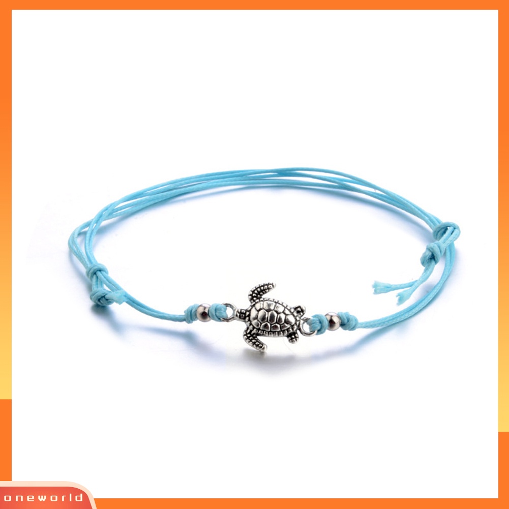 [WOD] 3 Pcs Bohemia Wanita Menenun Tali Sea Turtle Batu Gelang Kaki Gelang Kaki Perhiasan