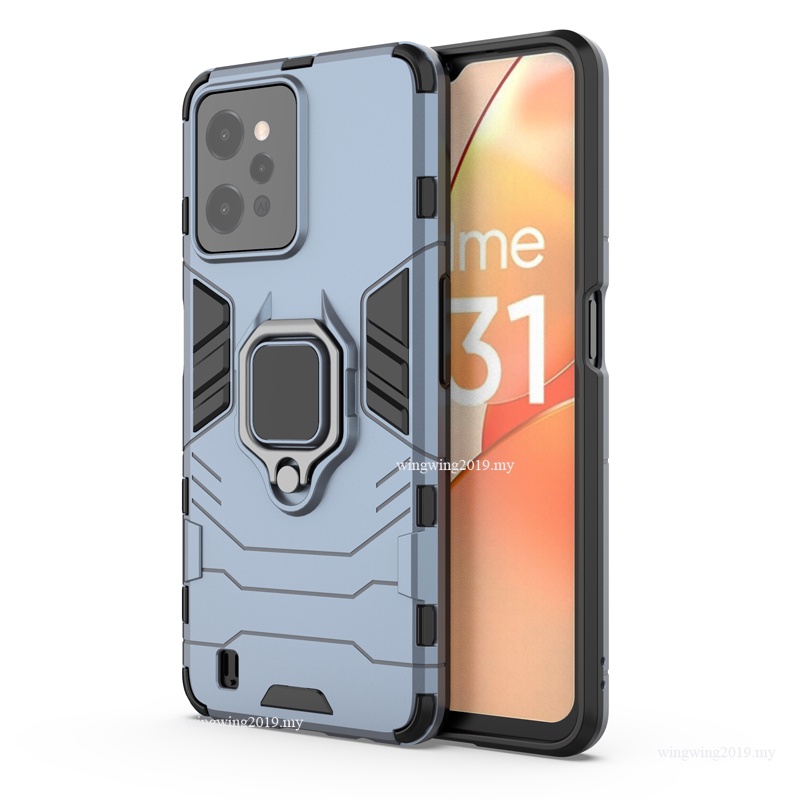 Shockproof Armor Case Untuk Realme C31 Cases Stand Holder Magnetic Phone Back Cover Untuk OPPO Realme C31 4G Fundas