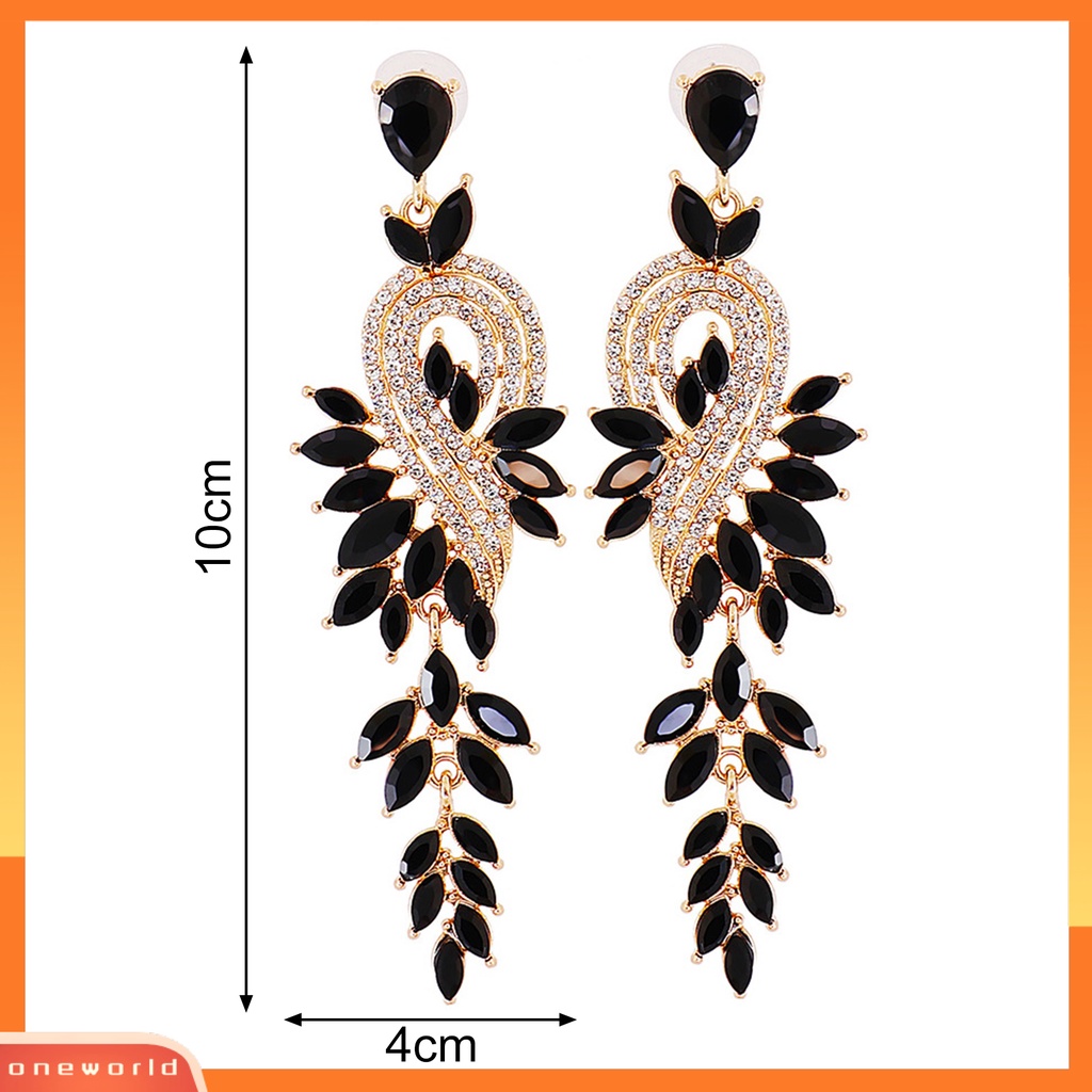 [WOD] 1pasang Anting Menjuntai Geometris Perhiasan Kristal Imitasi Anting Drop Panjang Elegan Untuk Pernikahan