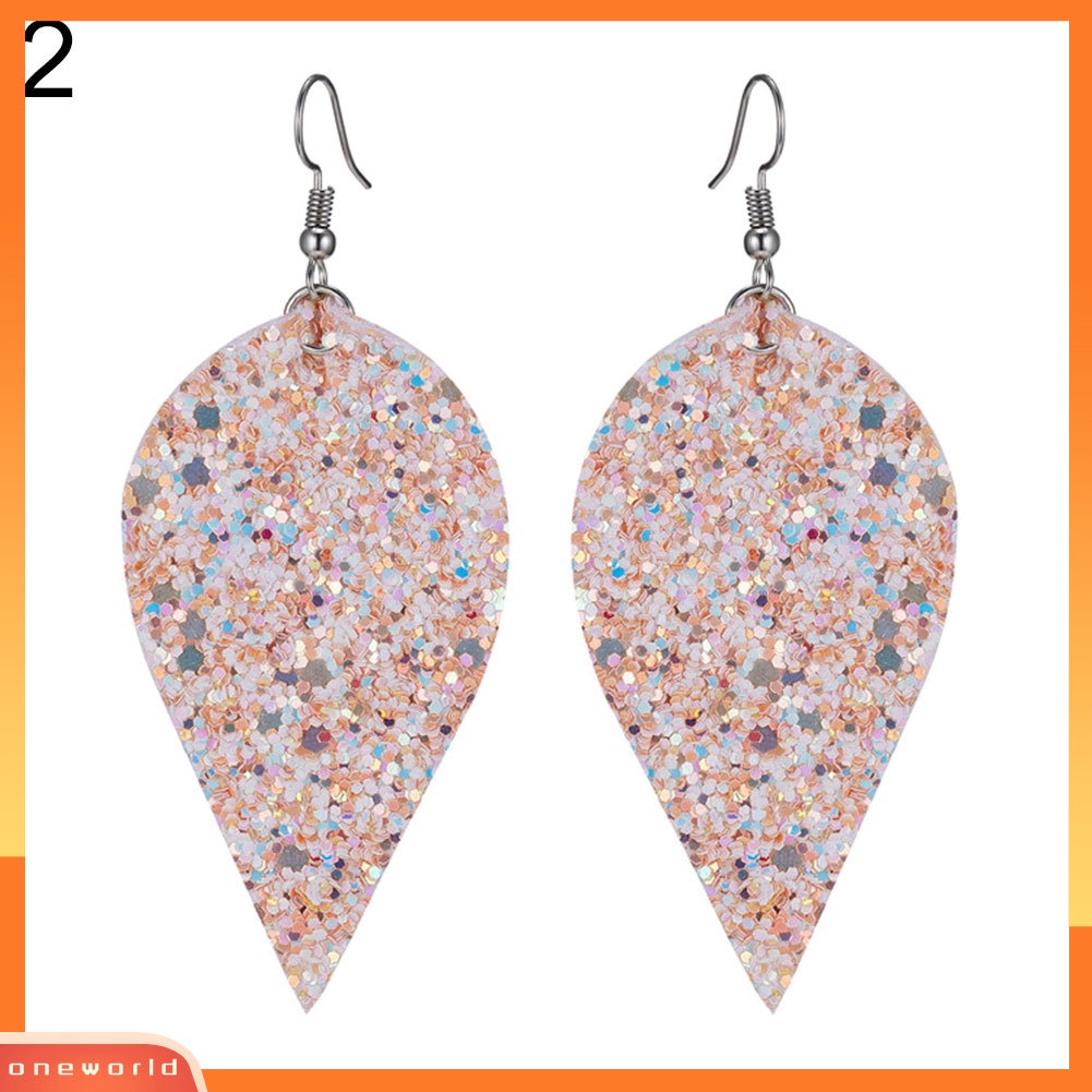 [WOD] Gaya Punk Tetesan Air Menjuntai Drop Shiny Sequin Women Hook Earrings Perhiasan Hadiah