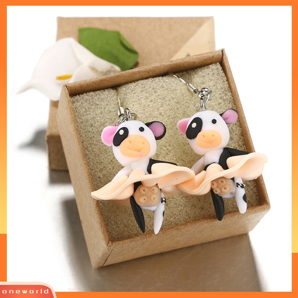 [WOD] Lucu Wanita 3D Kartun Hewan Polymer Clay Pendant Hook Anting Perhiasan Hadiah
