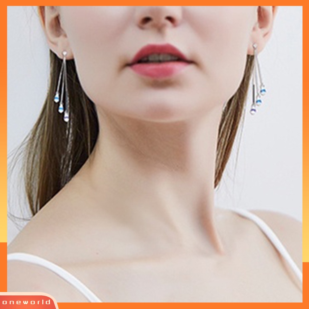 [WOD] Wanita Fashion Kristal Imitasi Anting Rumbai Panjang Pernyataan Perhiasan Pernikahan Pengantin