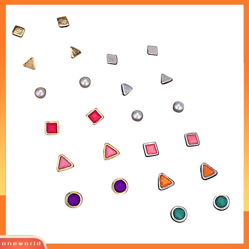 [WOD] 6pasang /Set Lucu Wanita Bentuk Geometris Mungil Ear Studs Earrings Ear Jewelry