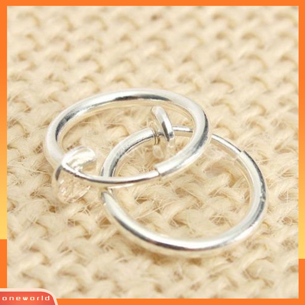 [WOD] 8pcs Non-Piercing Palsu Musim Semi Septum Hidung Hoop Bibir Telinga Cincin Klip On Perhiasan