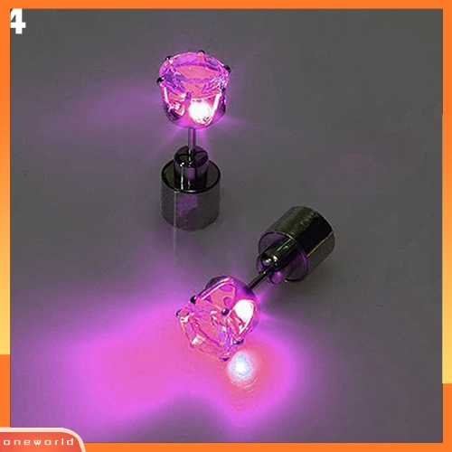 [WOD] Fashion Wanita LED Menyala Berlian Imitasi Ear Stud Earring Pesta Dance Xmas Perhiasan