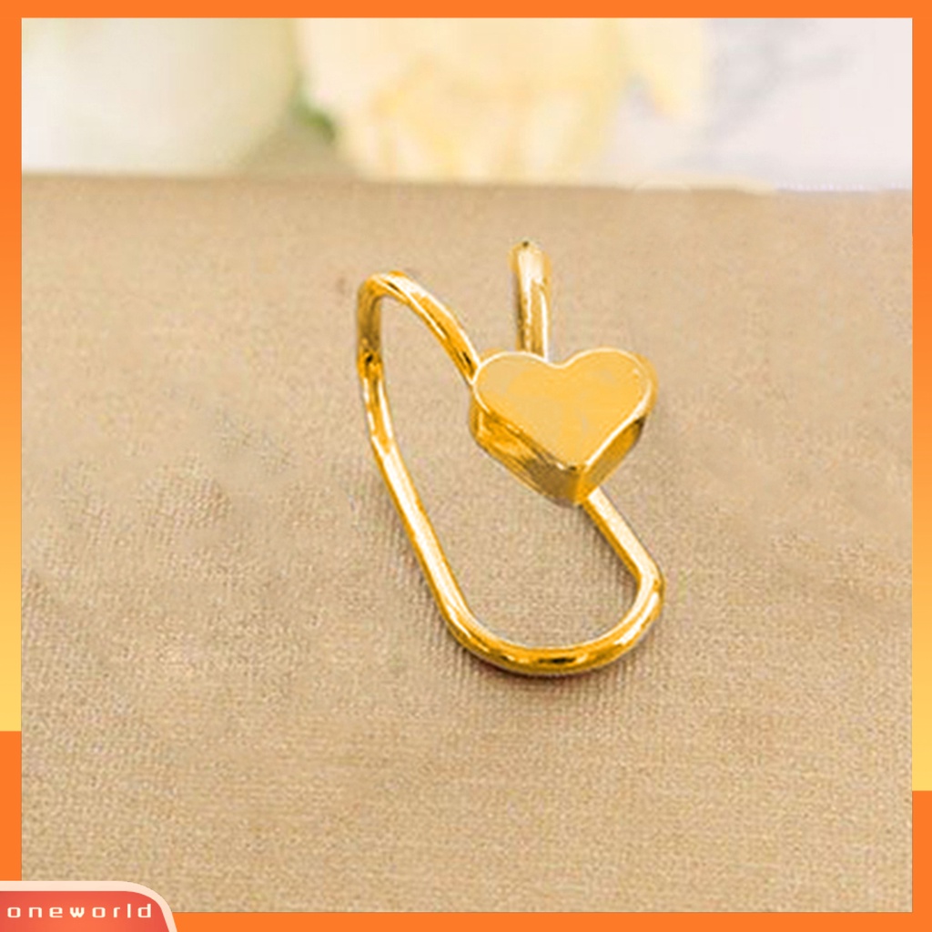 [WOD] Ear Clip Cuff Indah Non Tindik Wanita Hati Bulan Bentuk Anting Mutiara Imitasi Untuk Pacaran