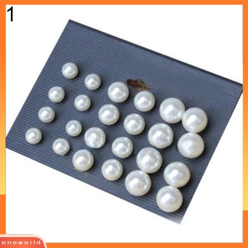 [WOD] 12pasang Wanita Fashion Elegan Putih Faux Pearl Ear Studs Earrings Perhiasan Pesta