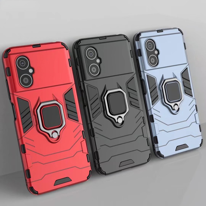 Shockproof Armor Case Untuk Xiaomi Poco M4 5G Cases Stand Holder Magnetic Phone Back Cover Untuk Pocophone Poco M4 5G Fundas