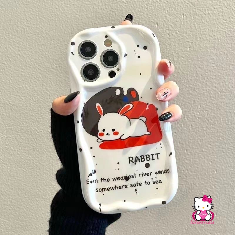 Soft Case 3D Wavy Curved Edge Untuk Redmi A1 9a2 10 10A 9T 10C 9C NFC 9A Redmi Note 11 10s 11s 10 Pro Max Plus 812 9 POCO M3 Colorful Animal Flower Lucu Cute Rabbit Cover