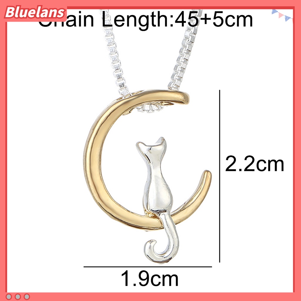 [BLS] Kalung Cat Decor Desain Bulan Sabit Alloy Kalung Bulan Kucing Lucu Untuk Perjamuan