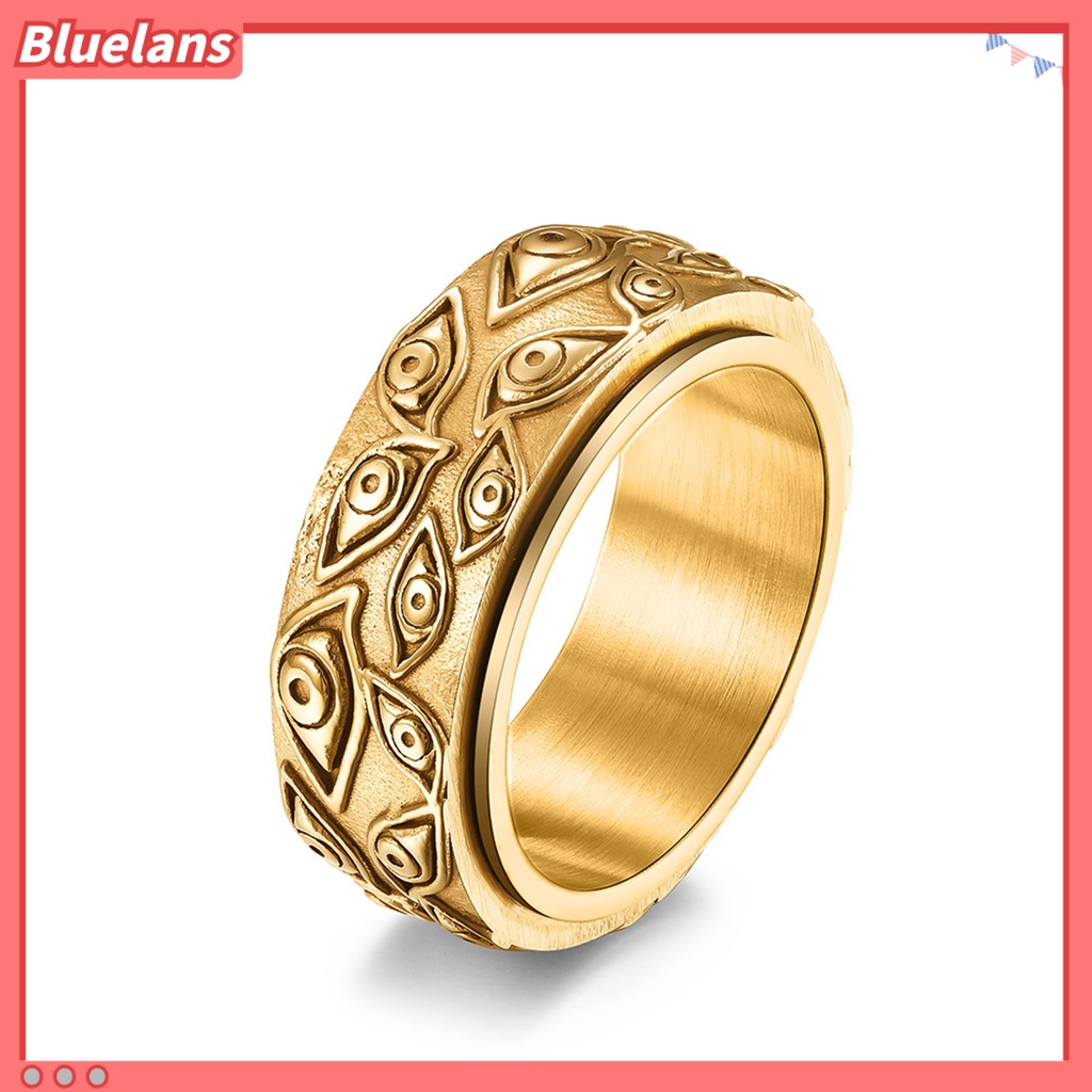 [BLS] Cincin Pria God Eye Rotatable Unisex Round All Match Finger Ring Untuk Pacaran