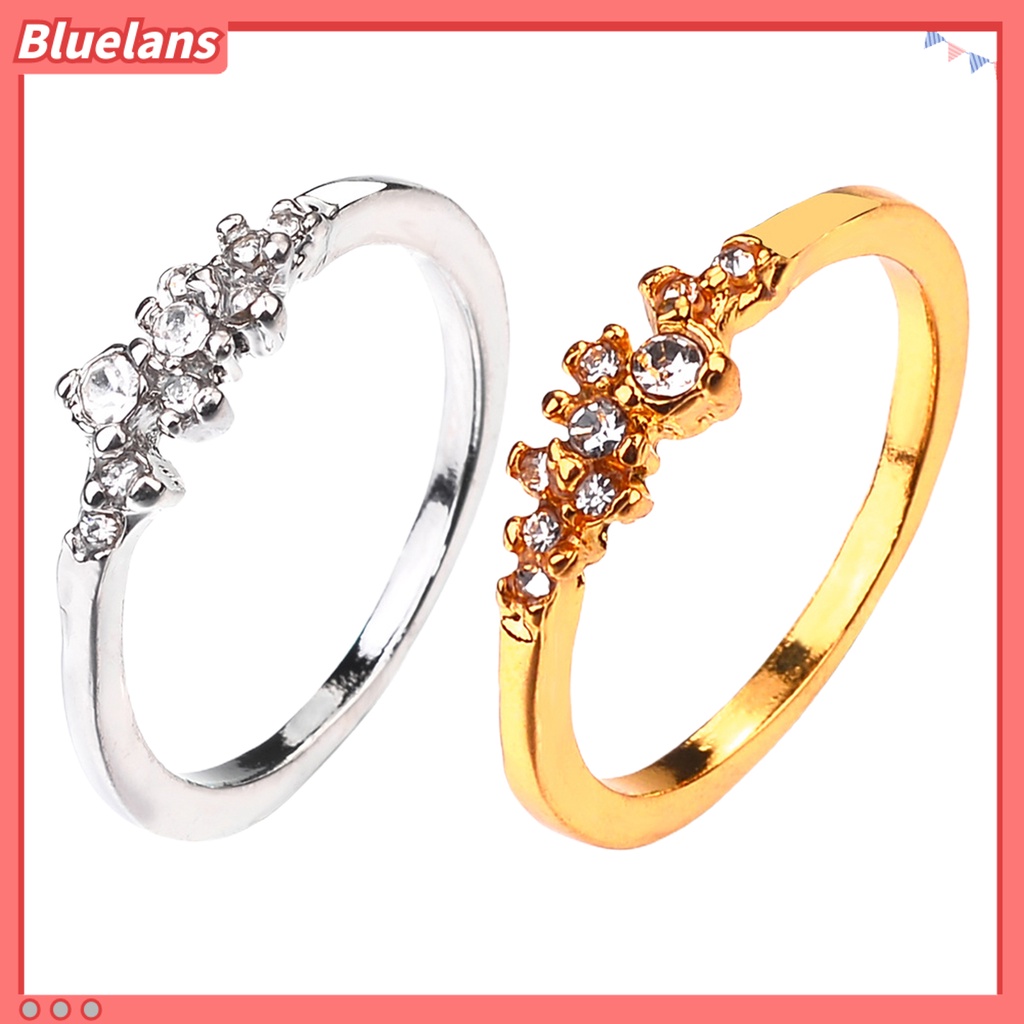 [BLS] Cincin Wanita9 Berlian Imitasi Geometris Perhiasan Manis Fashion Penampilan Cincin Jari Untuk Pernikahan