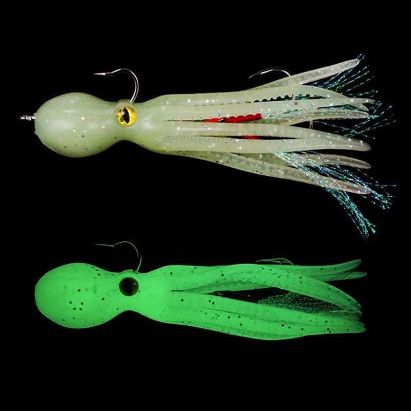 Gentlehappy 21g /11cm Squid Rok Memancing Umpan Lembut Buatan Air Asin Laut Lure Tackle Pesca Fishing Tackle Double Sharp Hook Assist Rig id