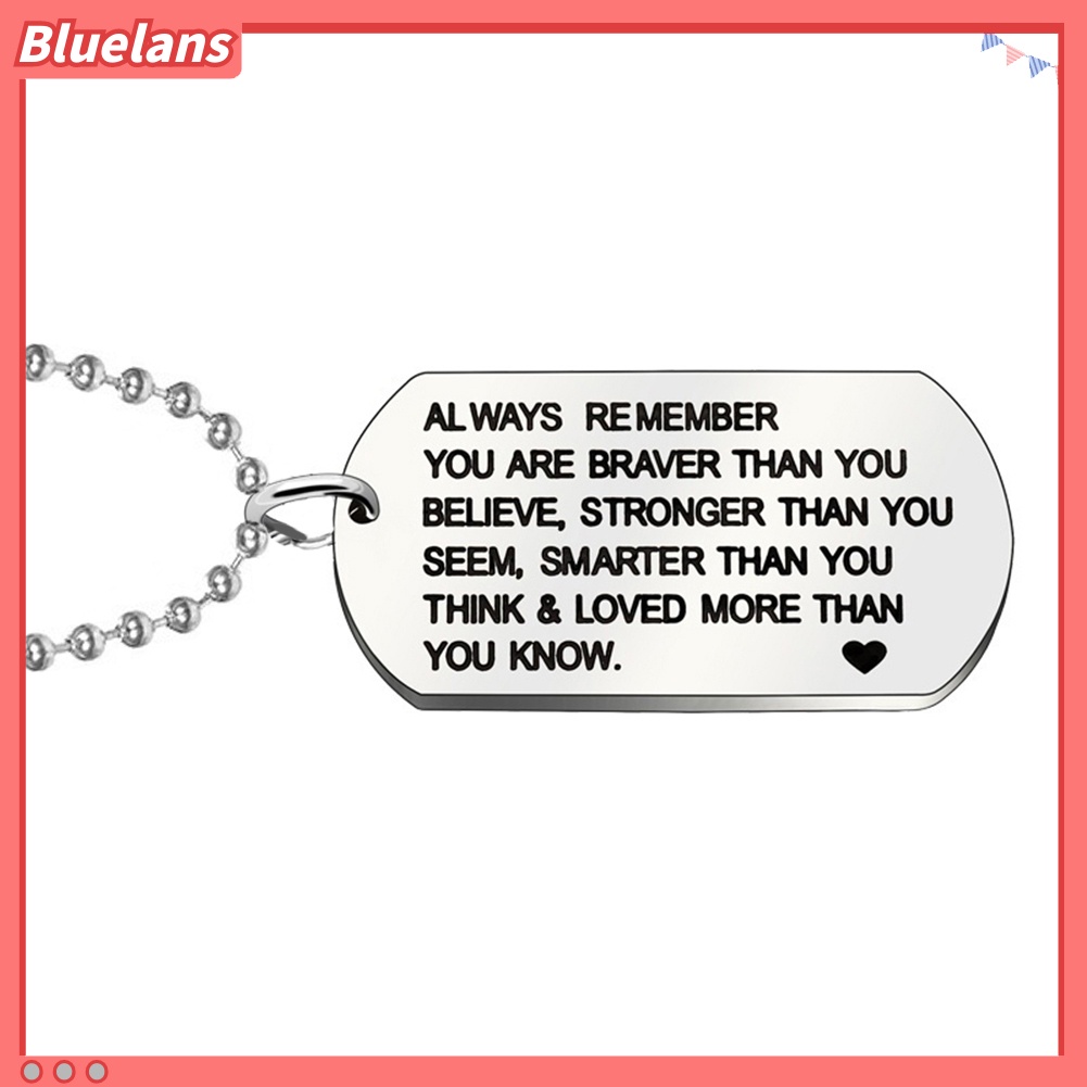 [BLS] 1pc Gantungan Kunci Stainless Steel Fashion Dog Tag Huruf Liontin Kalung Keyring