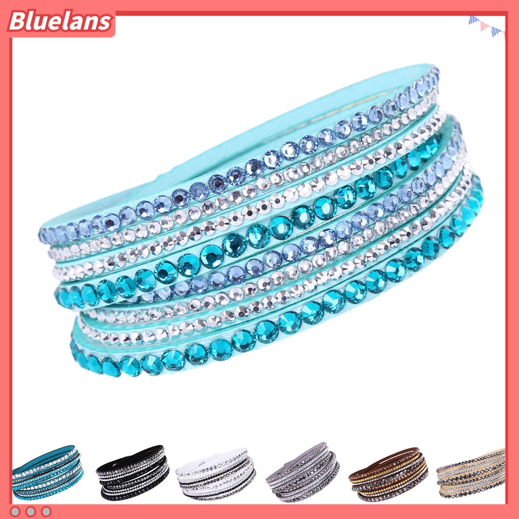 [BLS] Gelang Wanita Multi-layer Perhiasan Berlian Imitasi Gelang Bohemian Indah Untuk Pantai