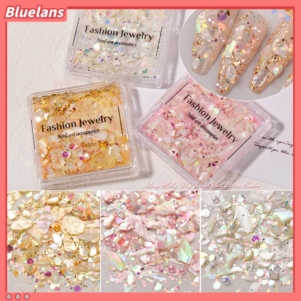[BLM] 1kotak Paku Payet Sangat Tipis Mengkilap Efek Visual Warna Hidup Mudah Diterapkan Nail Art Shell Fragmen DIY Membuat Kerajinan Perlengkapan Kuku