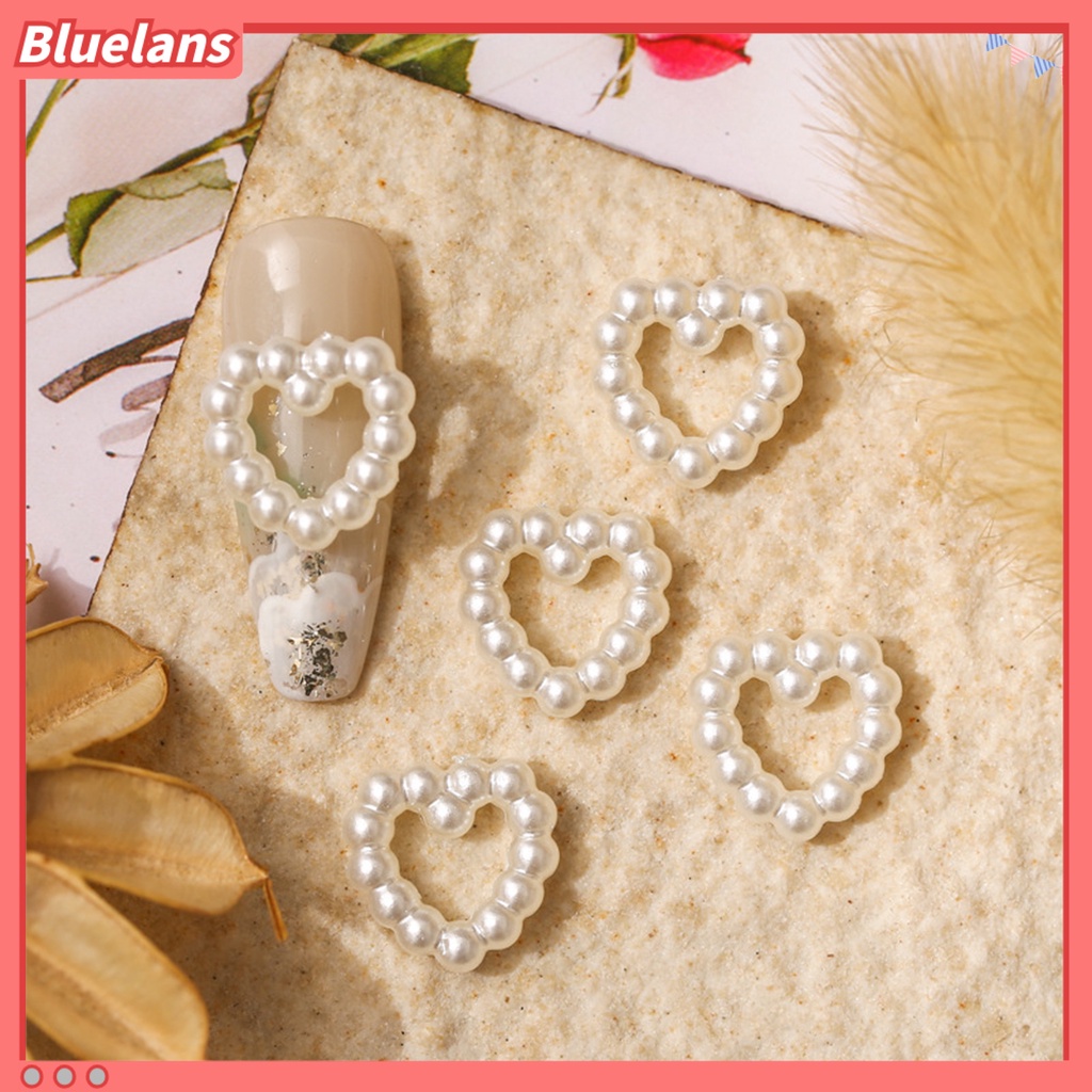 [BLM] 50 Pcs Mutiara Dekorasi Kuku Busur /Cinta Hati/Star Putih Mini Bulat Manik-Manik Indah Fashion DIY Nail Art Aksesoris Nail Art Pesona Ponsel Case Dekorasi Perlengkapan Kuku