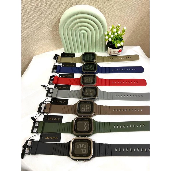 Jam Tangan Pria dan Wanita SKYMAX Strap Ruber Water Resist 2227