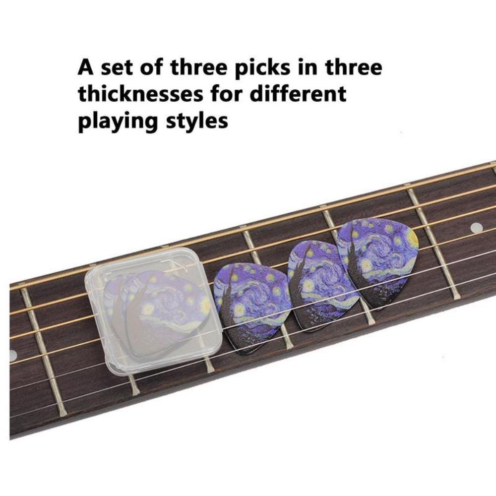 Lanfy Pick Gitar Akustik 3PCS Tipis Untuk Gitar Ukulele Aksesoris Bass Elektrik Klasik Suara Premium Picks Gitar Elektrik