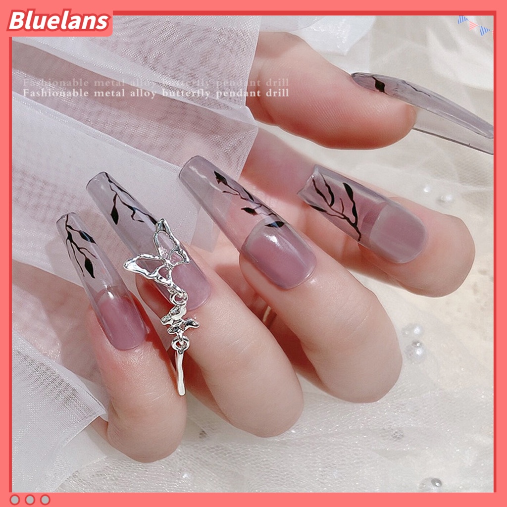 [BLM] 10pcs Nail Art Pendant Tiga Dimensi Ins Style Gloss DIY Tahan Karat Mid-length 3-bagian Kupu-Kupu Liontin Dekorasi Kuku Perlengkapan Kuku