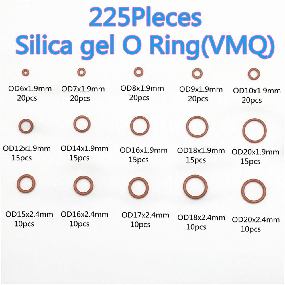 Populer 225pcs O-Ring Metric Karet Silikon Tekanan Tinggi Sealing Gaskets O-Ring