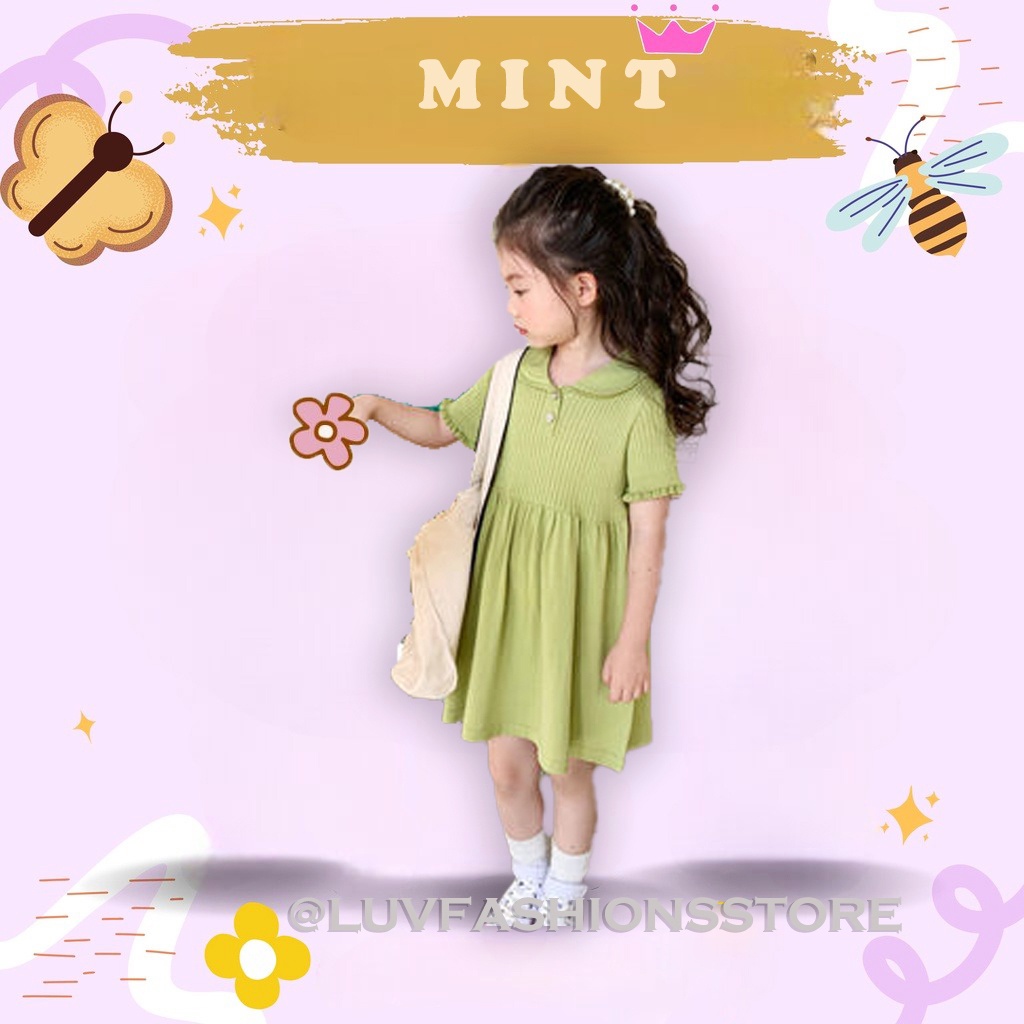 IL - PAKAIAN ANAK PEREMPUAN DRESS BYDOL / DRESS ANAK POLOS LUCU MODEL TERBARU RIB PREMIUM