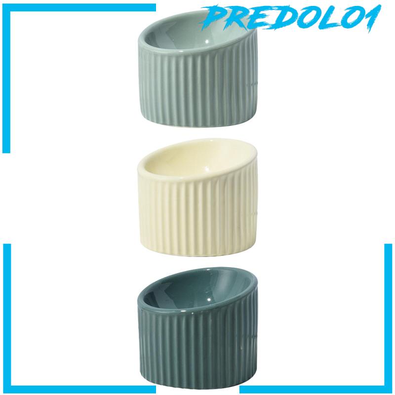 [Predolo1] Pet Feeder Easy Wash Anti Slip Anjing Kecil Keramik Miring Elevated Cat Bowl