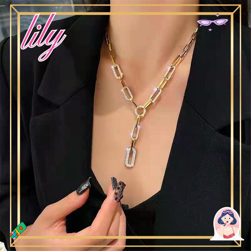 Lily Rantai Klavikula Gothic Hip-Hop Kepribadian Gaya Korea Kalung