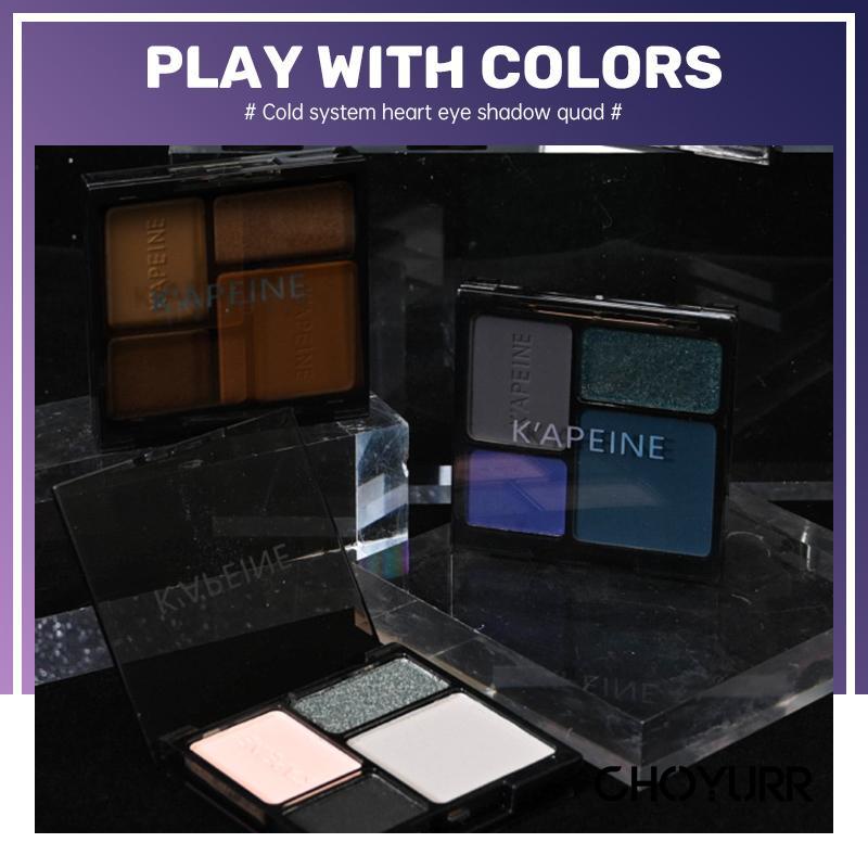 【COD】K'APEINE Eyeshadow Gaya Punk 4 Warna Matte Pearly Eye Shadow   Berasap Tahan Lama -CH