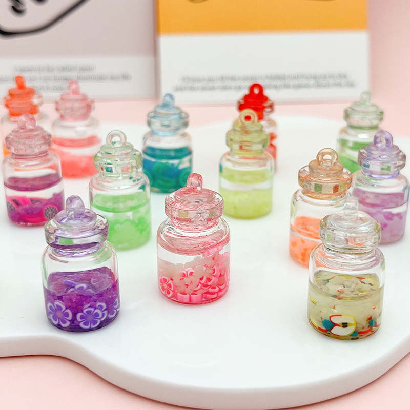 1/5pcs Random Color Transparent Drift Bottle/ Luminous Wishing Bottle Ornaments/ Aksesoris Gantungan Kunci Anting DIY