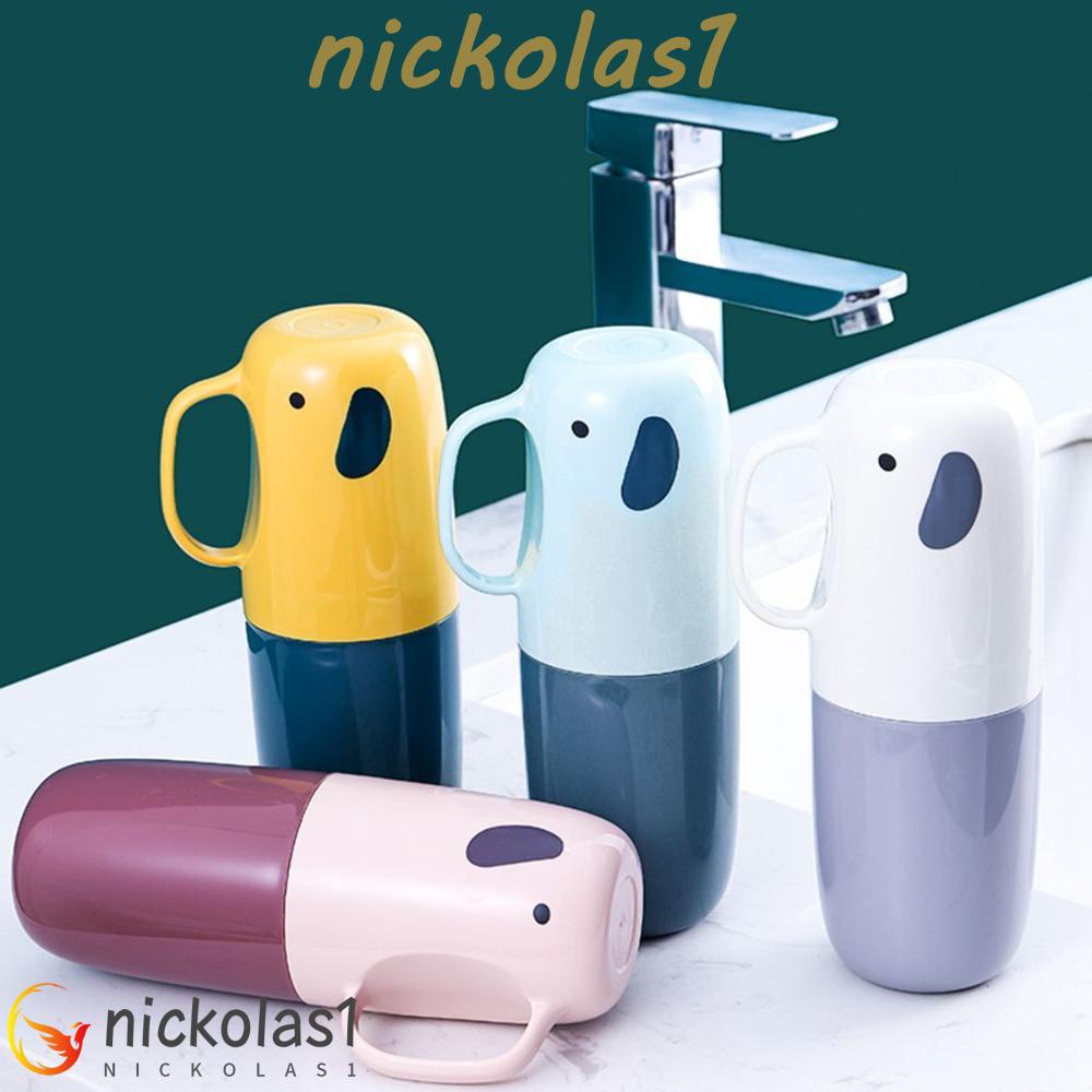 Nickolas1 Tempat Sikat Gigi Anak Dewasa Portable Travel Wadah Penyimpanan Kartun