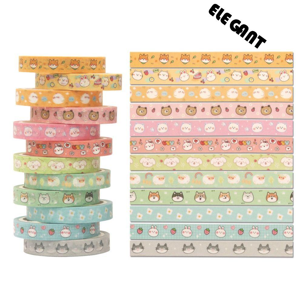 [Elegan] Tape Perekat Hewan Lucu Aesthetic Kreatif Scrapbooking Diary Album Tangan Akun Jurnal Diary Handmade Collage Tape