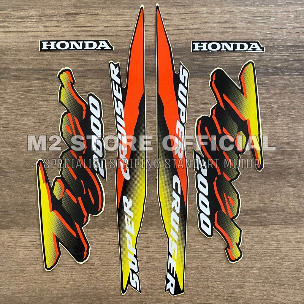striping stripping Honda tiger Tiger 2000 kuning orange oren sticker stiker list lis polet body TIGE