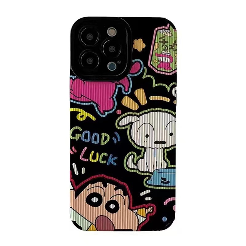 All New So Cute Crayon Shin-chan Leather Soft Case IPhone 7 Plus 8 Plus X XS XR XS Max 11 13 12 14 PRO Max 14 Plus SE Mini Phone Case Girl Girl Women's Fashion