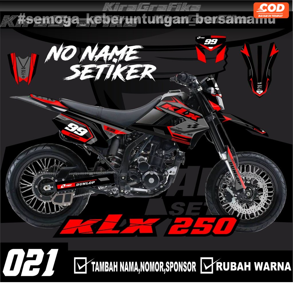 Sticker setiker stiker decal KLX 250- (021) minimalis Fullbody-Dekal stiker KLX Trail