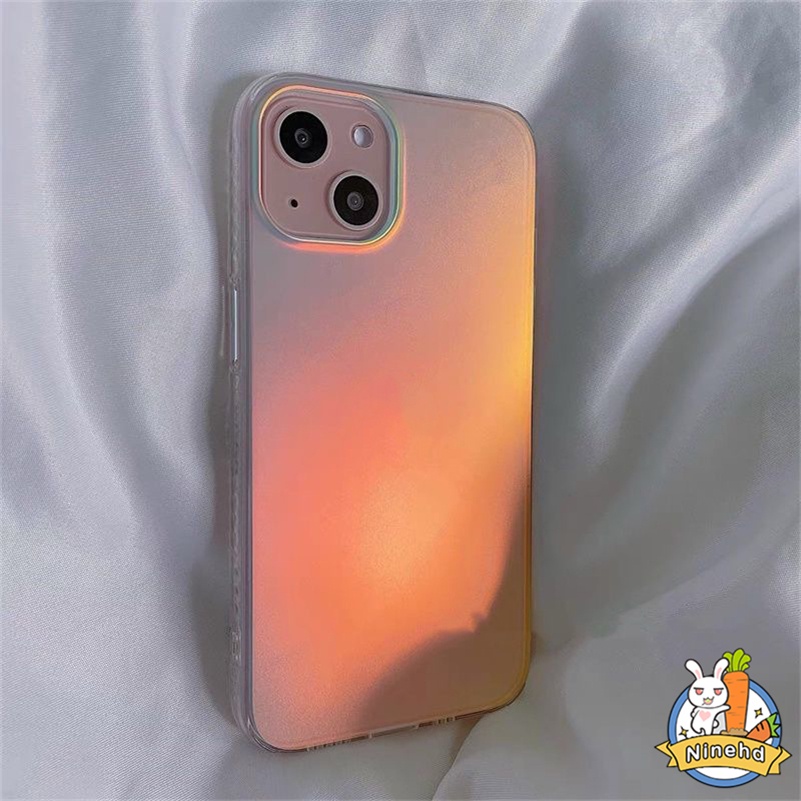 Casing iPhone Bling Gradasi Laser Matte Kompatibel Untuk Iphone14 13 12 11 Pro Max X Xr Xs Max8 7 Plus SE2020 Pelindung Lensa Kamera Transparan Shockproof Soft Case Cover Pelindung