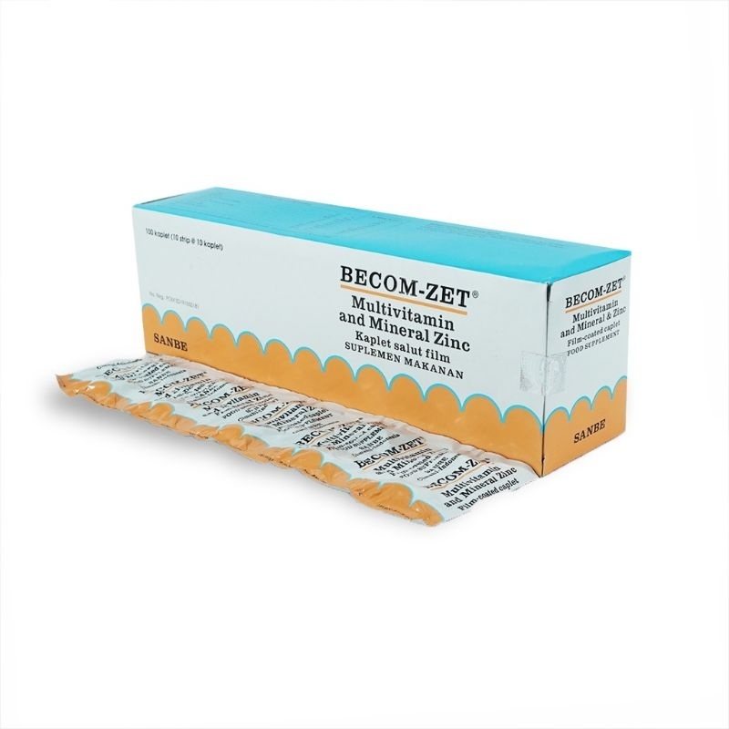 Becomzet ( per strip ) Vitamin C 750 mg, B komplek, Vit E dan Zinc