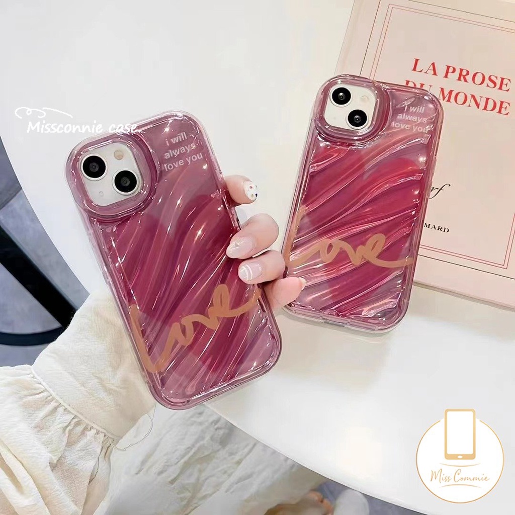 IPHONE Luxury Simple Love Alphabet Case Kompatibel Untuk Iphone7 8 6 6S Plus 12 11 13 14 Pro MAX XR X XS MAX SE 2020 Ins Kartu Laser Kreatif 3D Stereo Pola Korgasi Bening Soft Cover