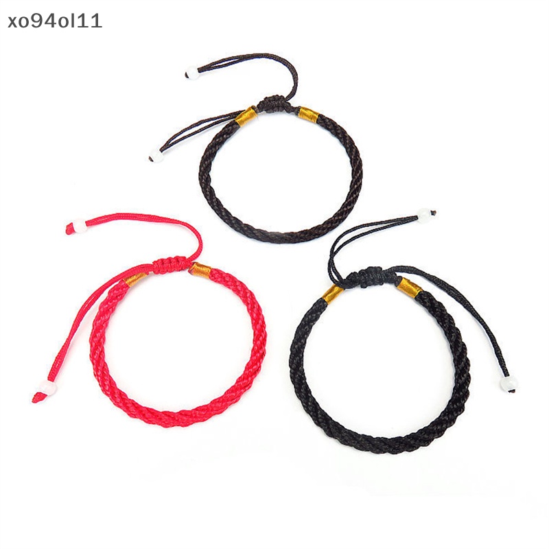 Xo Wanita Beruntung Buatan Tangan Dikepang Pasangan Braclet Adjustable Beruntung Gelang Tali Merah OL