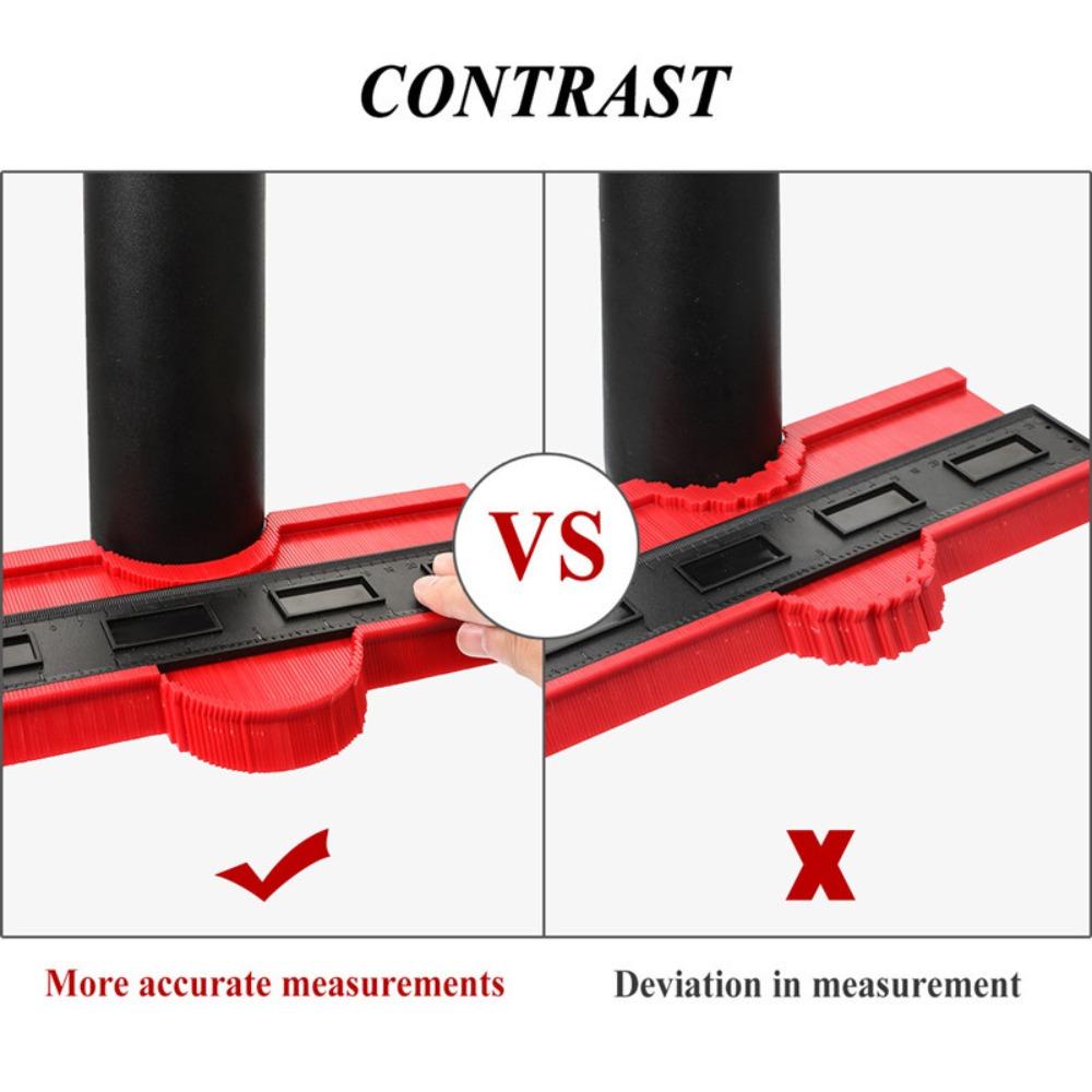 Lanfy Shape Contour Gauge Tahan Lama Multi-Fungsional Alloy Edge Plastik Bentuk Pinggiran Profil Contour Copier Penggaris Sudut Untuk Pengerjaan Kayu