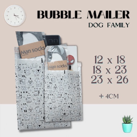 

[SC] AMPLOP BUBBLE MAILER - BUBBLE PACKING OLSHOP MOTIF DOG ORIGAMI - 12CM x 18CM, DOG ORIGAMI