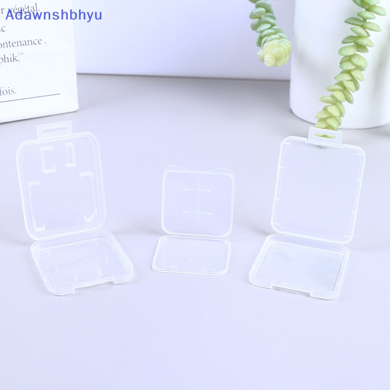 Adhyu 10Pcs Transparan SD TF CF Memory Card Storage Box Holder Kotak Pelindung Case ID