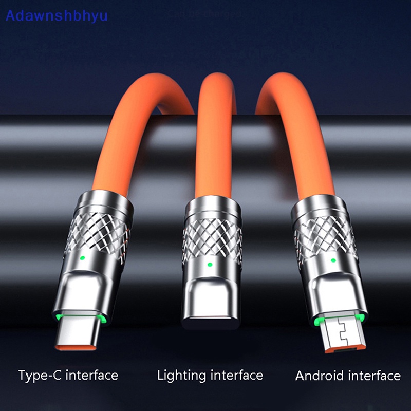 Adhyu Kabel USB Tipe C 3in1 6A 120W Untuk Lighg USB A Ke Type-C 8-pin Micro USB Cable ID