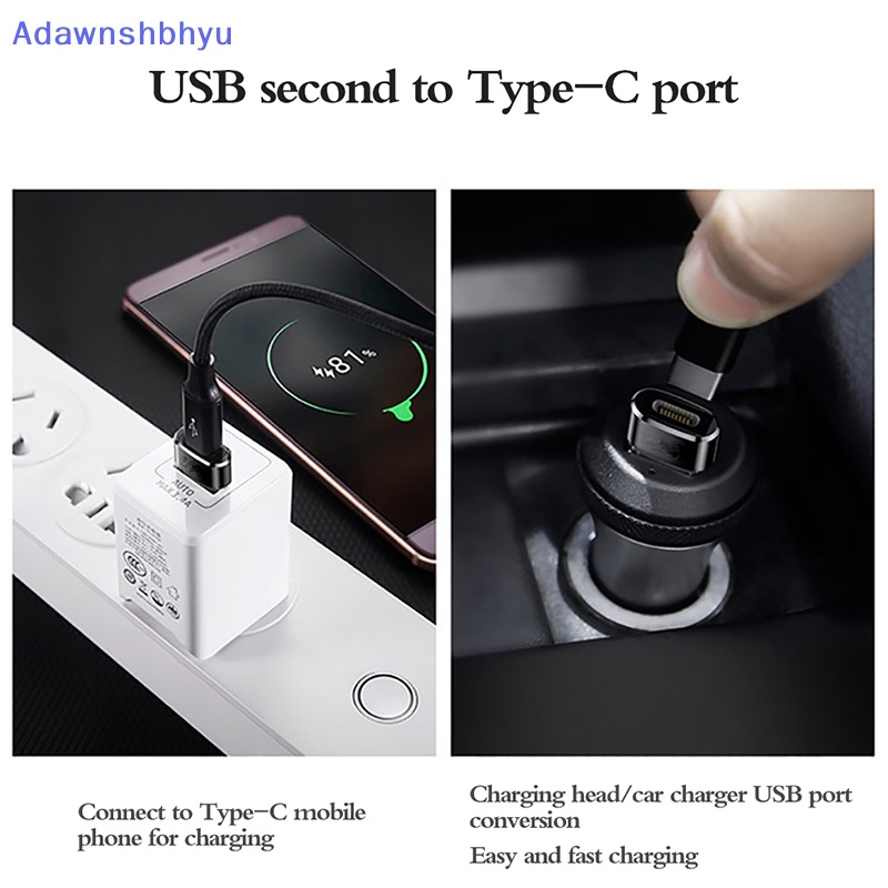 Adhyu 2paket Adaptor OTG Tipe-C female to USB male PD fast charge Kabel data new ID