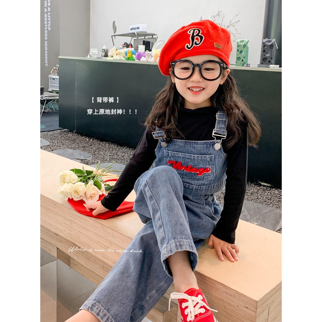 CBJ Setelan Anak Perempuan Cewek Set Jeans Anak 3in1 Rompi Jeans + Kaos + Celana Jeans