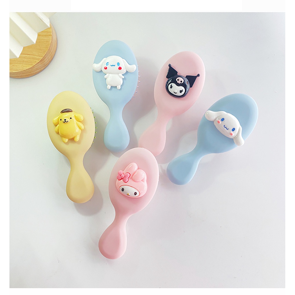 ღ Sanrio Girl Air Cushion Sisir Kawaii Cinnamorroll My Melody Lucu Kartun Perawatan Rambut Sisir Pijat Salon Tata Rambut Alat Mainan Hadiah