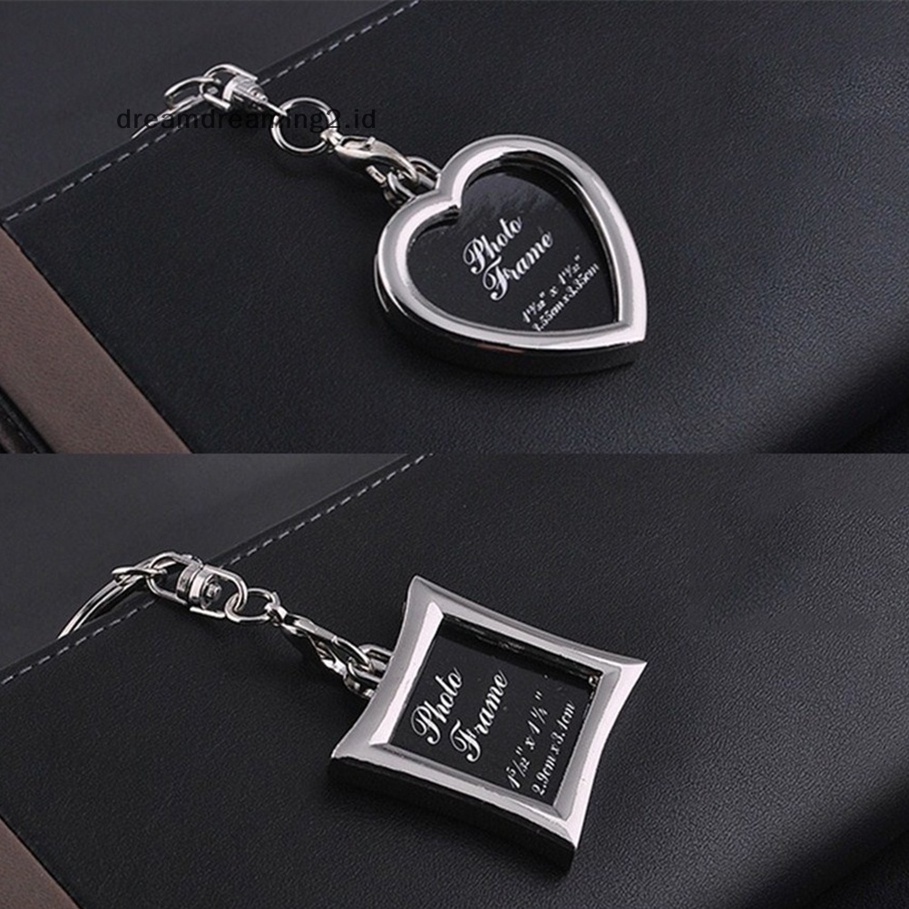 (drea) 1pc Chic Transparan Bening Insert Foto Bingkai Foto Gantungan Kunci Ring Rantai Keychain //