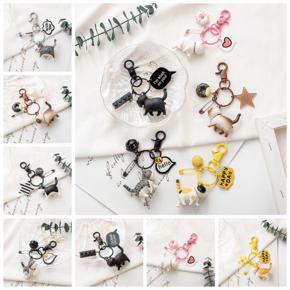 Lanfy Gantungan Kunci Kucing Kartun Hewan Key Chain Cat Kitten Car Key Holder Untuk Hadiah DIY