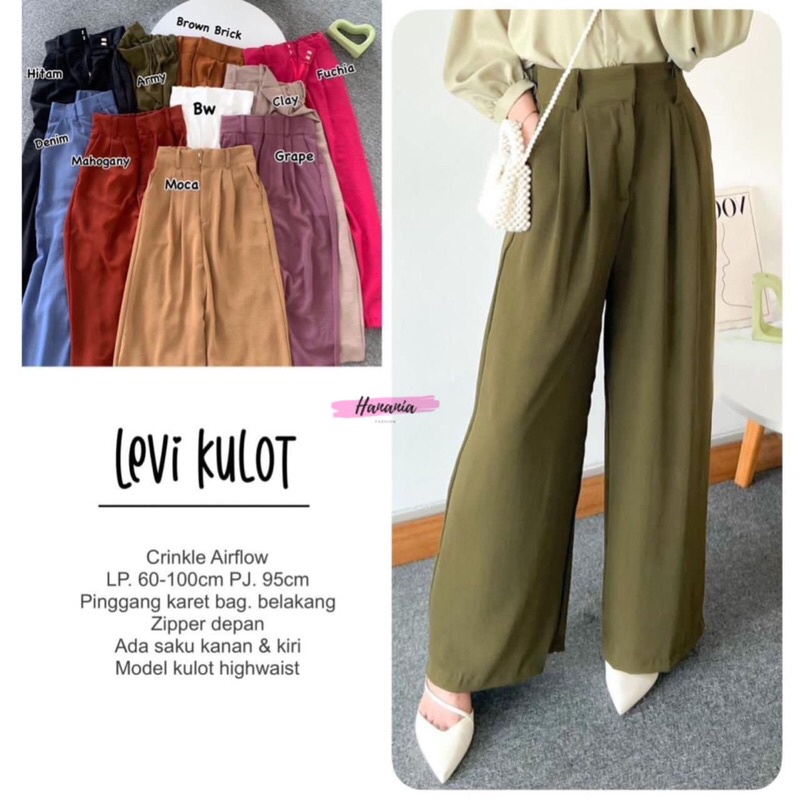 LEVI KULOT By HANANIA | Crinkle Airflow kulot kekinian