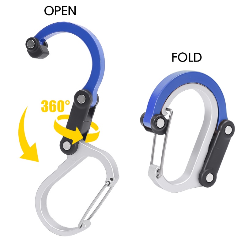 Pendaki Luar Ruangan Carabiner Bahan Aluminium Alloy/ Kait Hiking Gunung Bentuk D/ Sambungan Tali Tenda Tahan Lama Memperbaiki Gesper